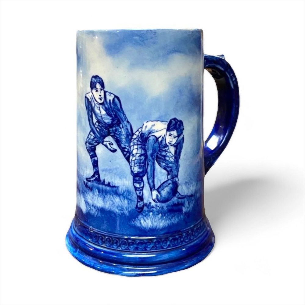 Lenox CAC Belleek Rugby Football Sports Antique Beer Stein Mug c. 1890’s RARE!